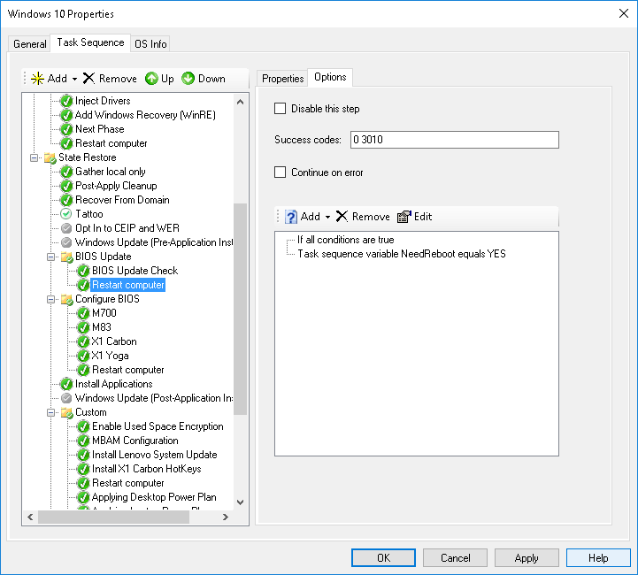 Reboot Task Configuration